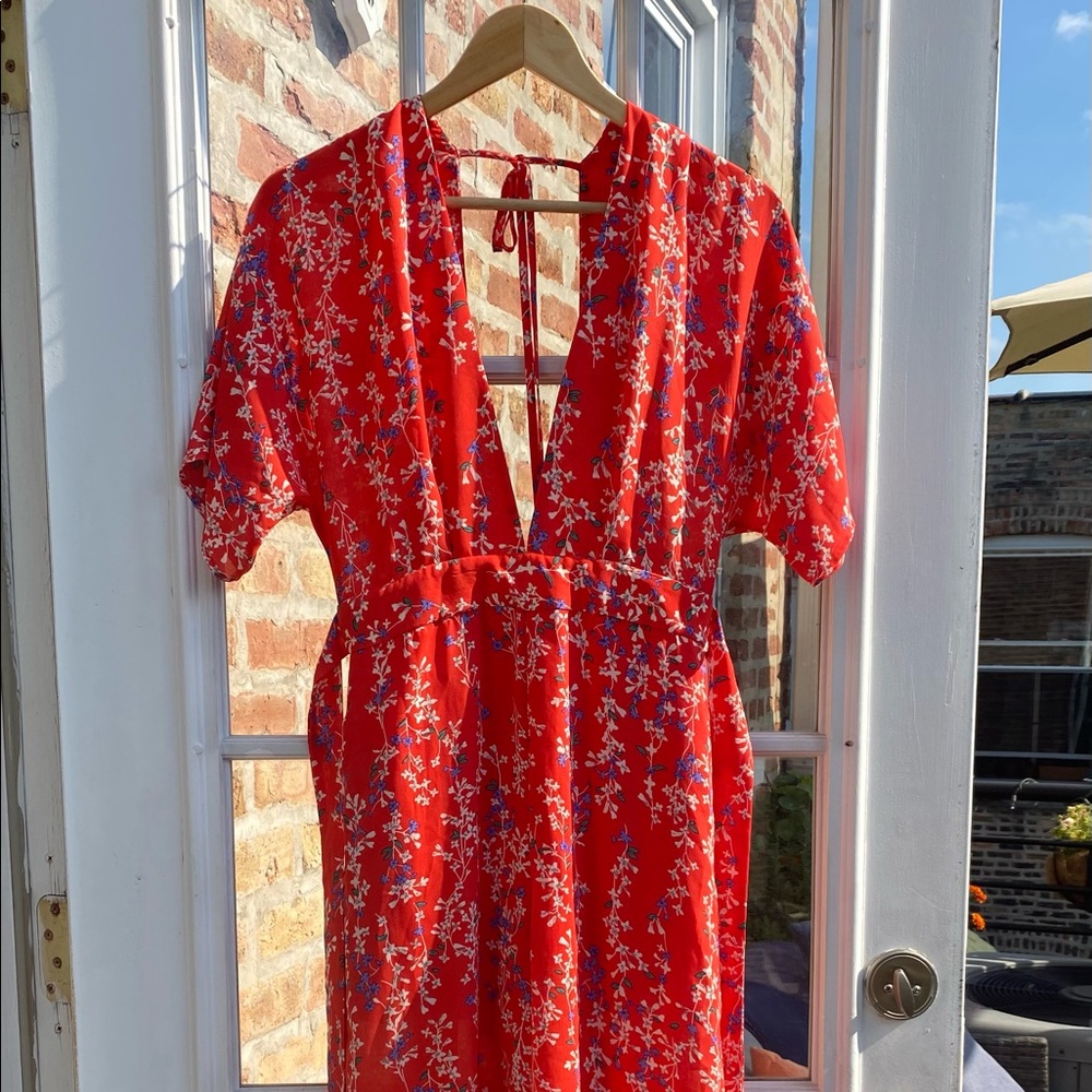 Beautiful Red Floral Romper